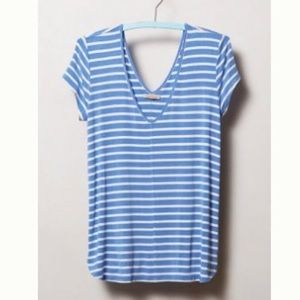 2/$25! ⭐️ NWOT Anthropologie striped‎ V-neck tee